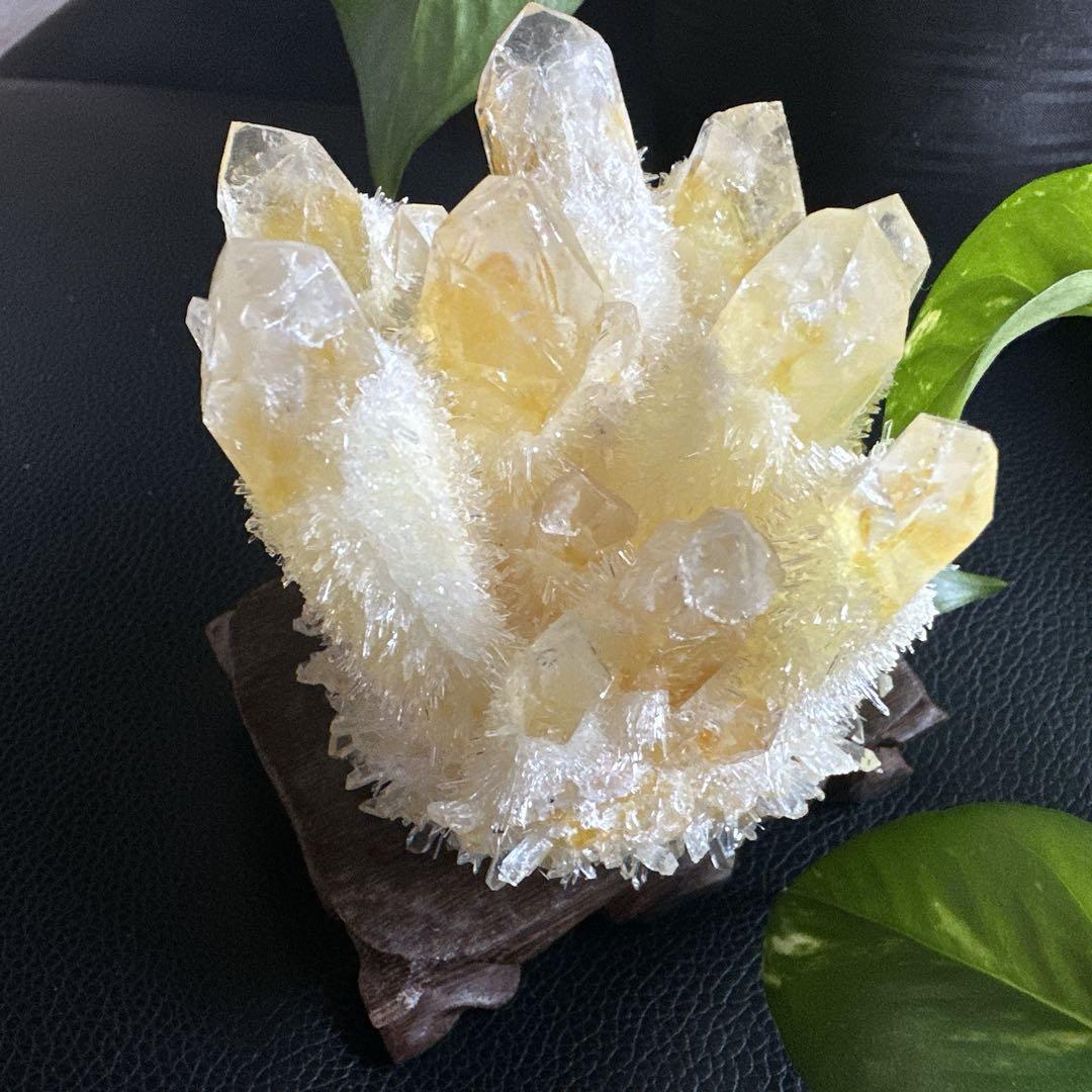 天然 水晶イエロー クラスター シトリン クォーツ パワーストーン　インテリア