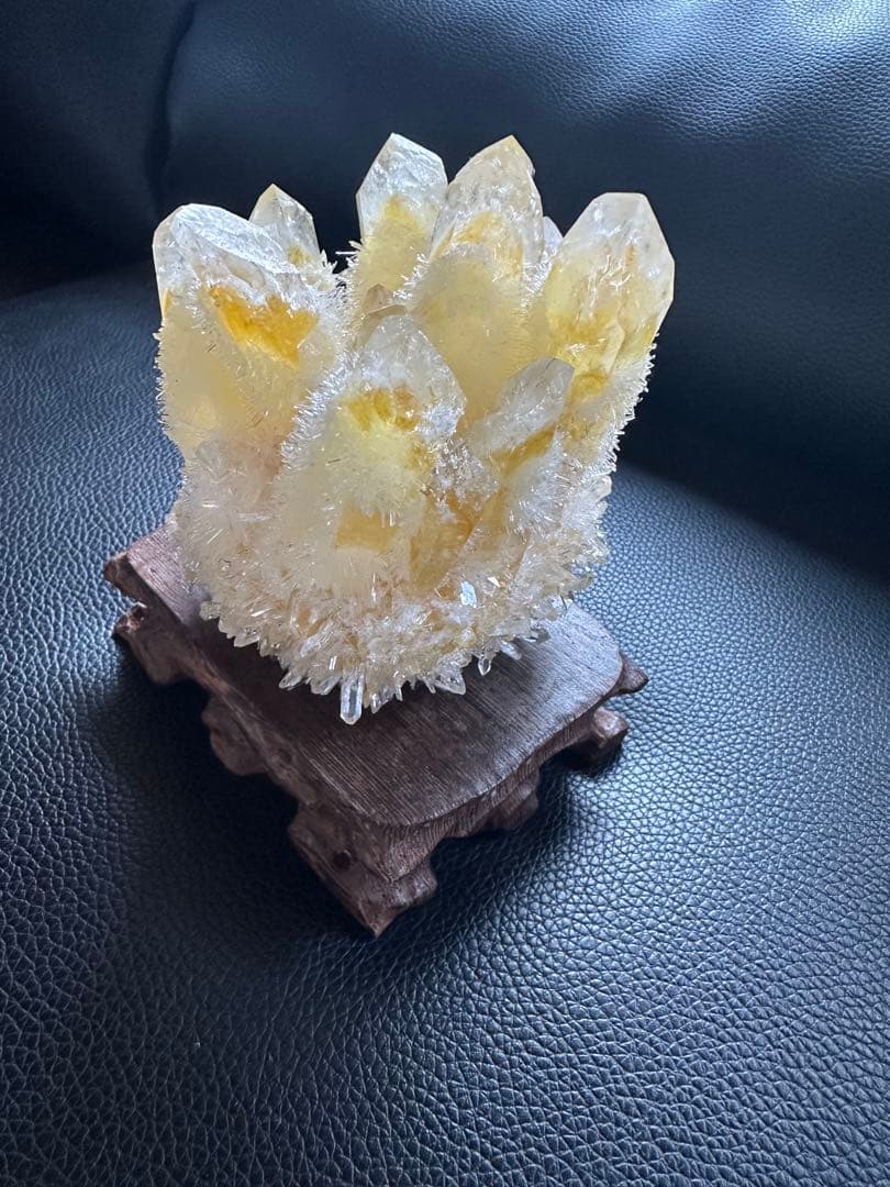 天然 水晶イエロー クラスター シトリン クォーツ パワーストーン　インテリア