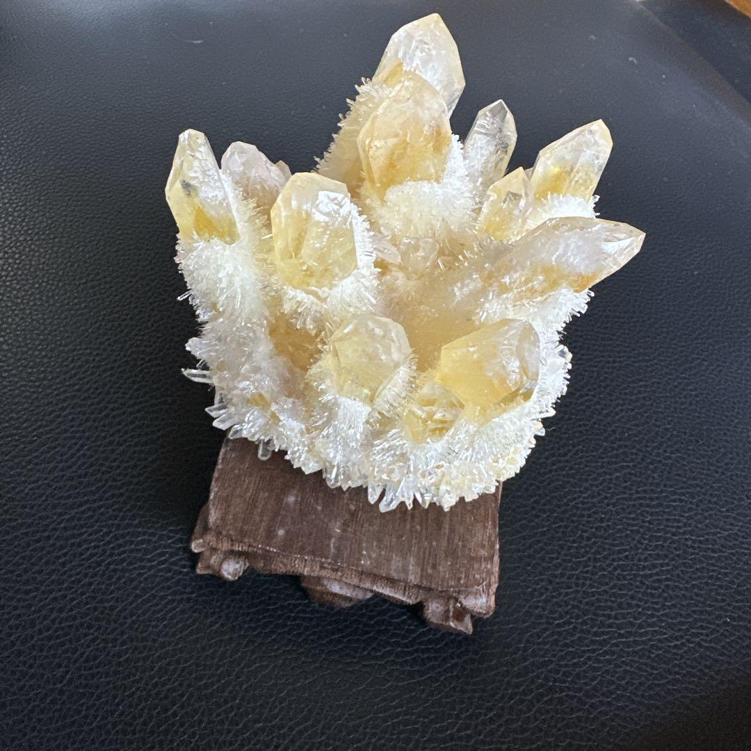 天然 水晶イエロー クラスター シトリン クォーツ パワーストーン　インテリア