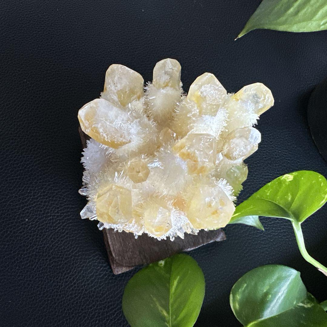 天然 水晶イエロー クラスター シトリン クォーツ パワーストーン　インテリア