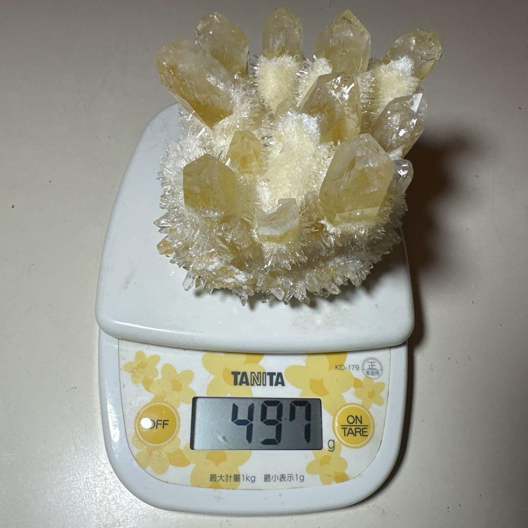 天然 水晶イエロー クラスター シトリン クォーツ パワーストーン　インテリア