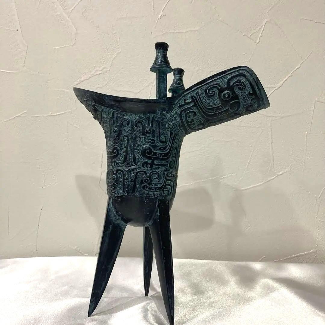 ★希少　骨董★ 香炉　お香　書道　篆刻　金文　爵杯　青銅器　青銅器　鳳紋爵