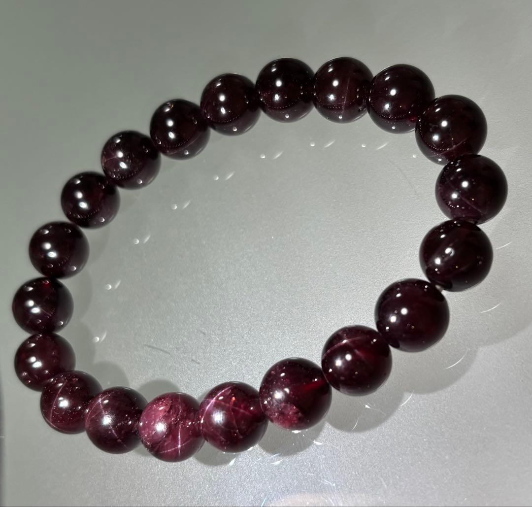 天然スターガーネット ブレスレット（１０mm珠）鑑別書付き