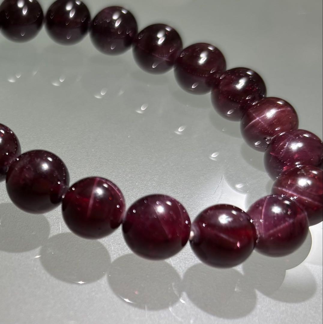 天然スターガーネット ブレスレット（１０mm珠）鑑別書付き