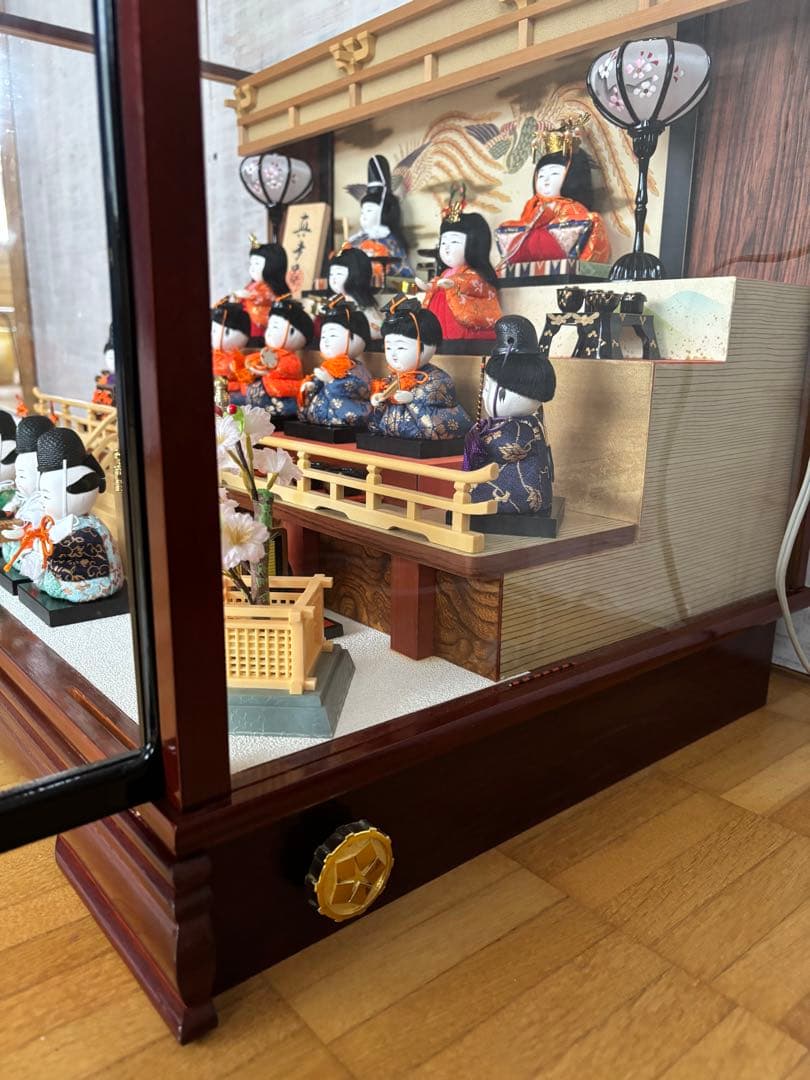摩多呂雛人形 ガラスケース付き電気、オルゴール付き - メルカリ