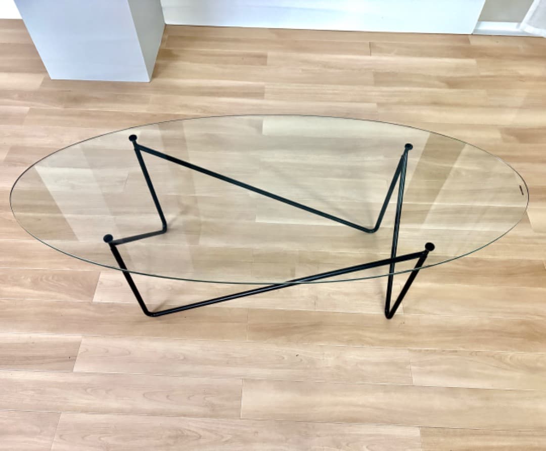 ガラスセンターテーブル/オーバルガラステーブル