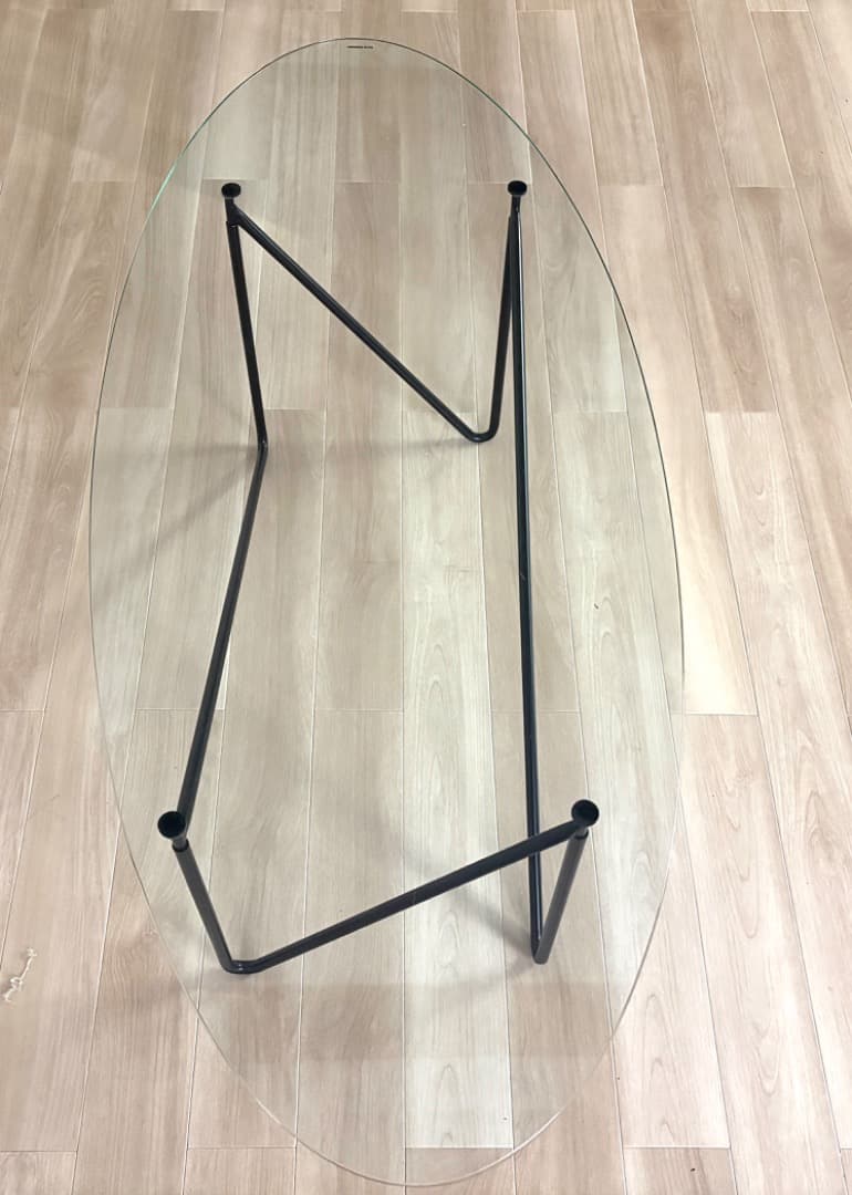 ガラスセンターテーブル/オーバルガラステーブル