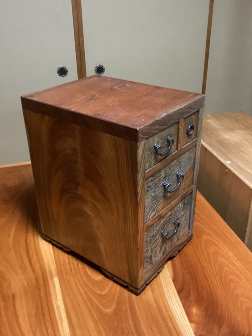 No１・無垢材工芸引き出し欅 H40.5cm