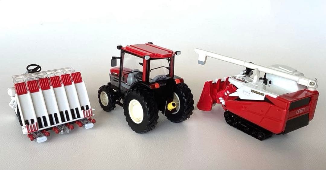 ヤンマー農機ミニカーセット コンバイン 田植え機 トラクター3台セット