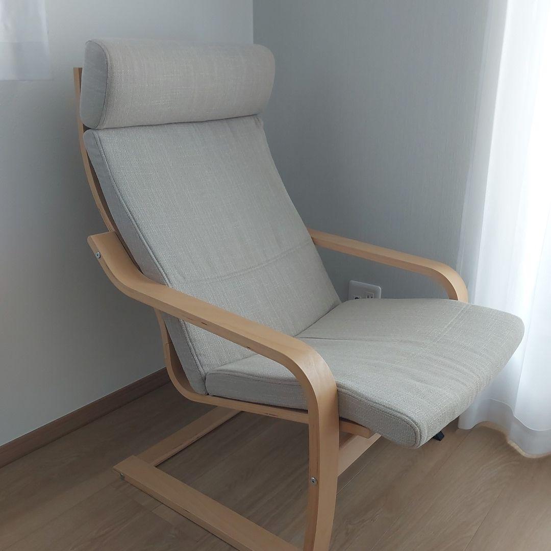 IKEA　ポエング　POÄNG ライトグレー　木製椅子