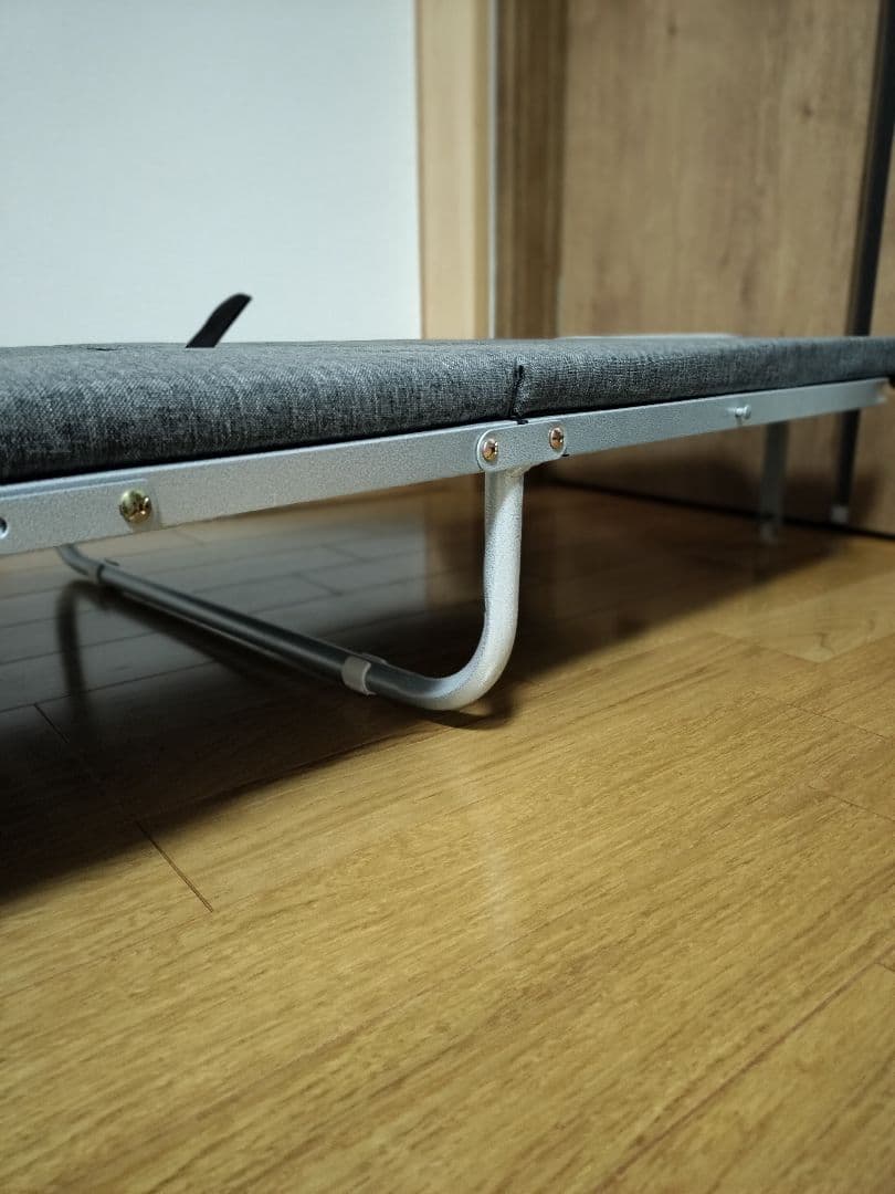 折りたたみベッド グレー ファブリック 約180cm x 70cm