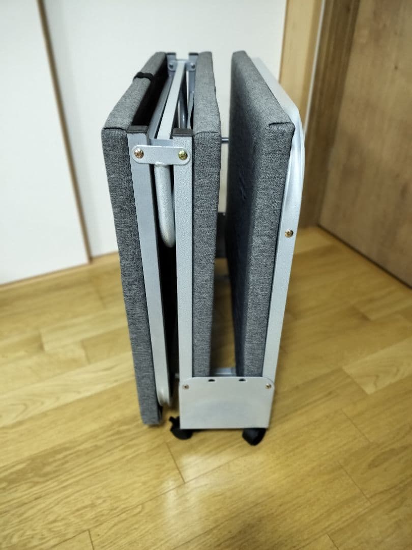 折りたたみベッド グレー ファブリック 約180cm x 70cm