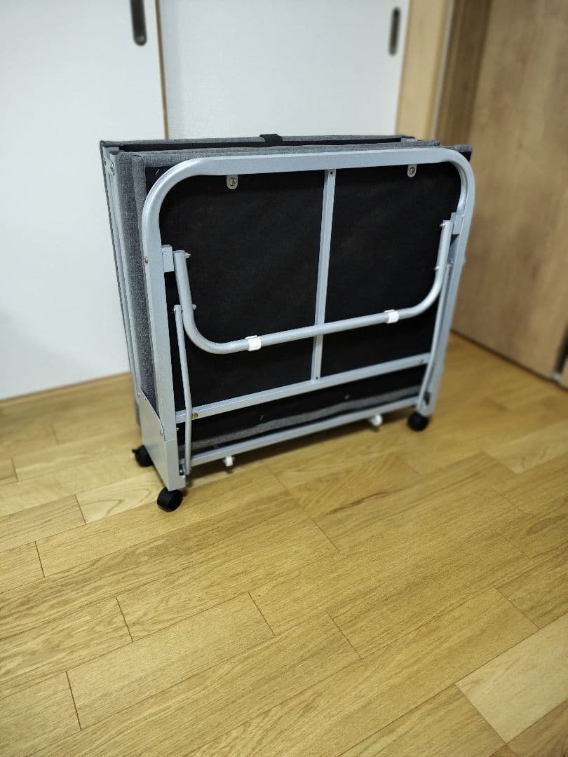 折りたたみベッド グレー ファブリック 約180cm x 70cm