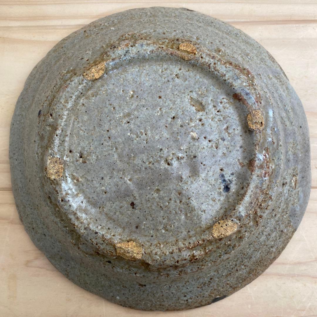 小野哲平　大皿(青)②欠け・修復跡有