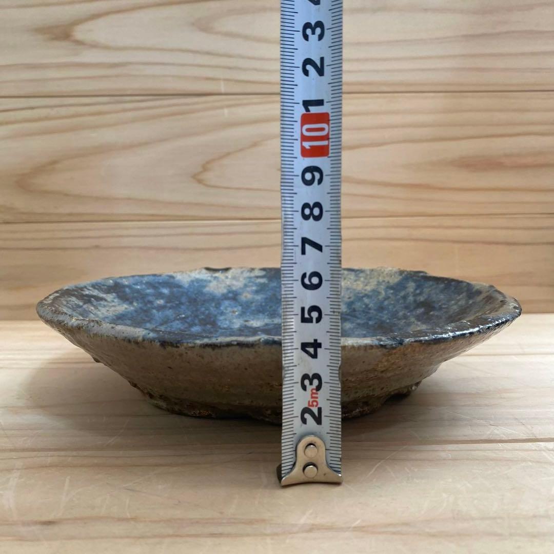 小野哲平　大皿(青)②欠け・修復跡有