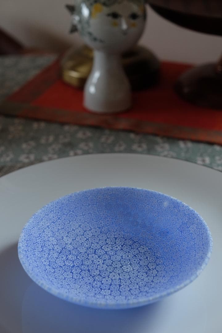 エルコーレモレッティ ベネチアンガラス ミルフィオリ プレート 作家 江波冨士子