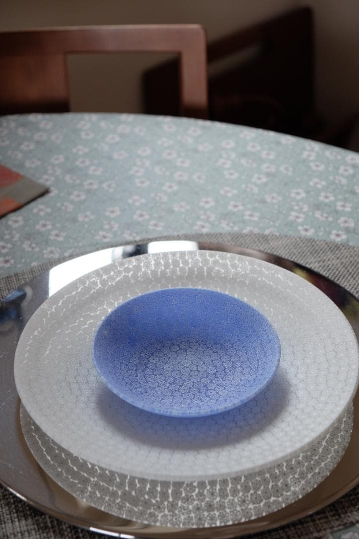 エルコーレモレッティ ベネチアンガラス ミルフィオリ プレート 作家 江波冨士子