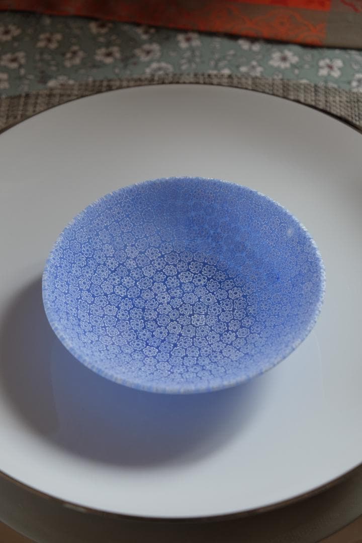 エルコーレモレッティ ベネチアンガラス ミルフィオリ プレート 作家 江波冨士子