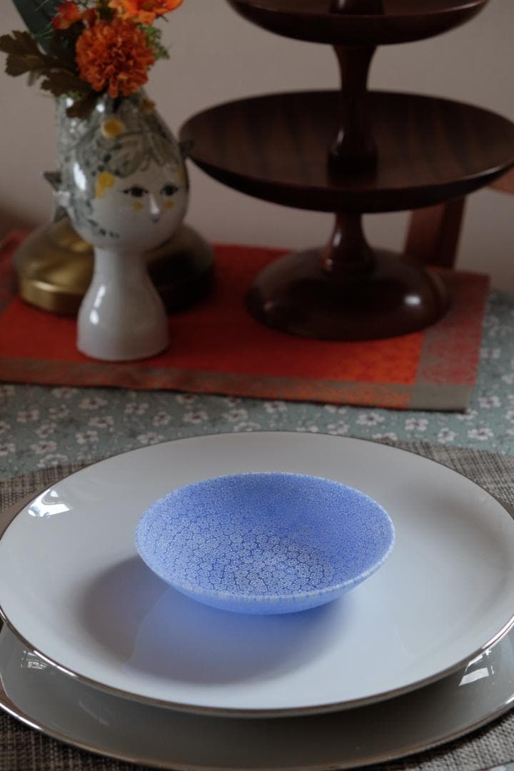 エルコーレモレッティ ベネチアンガラス ミルフィオリ プレート 作家 江波冨士子