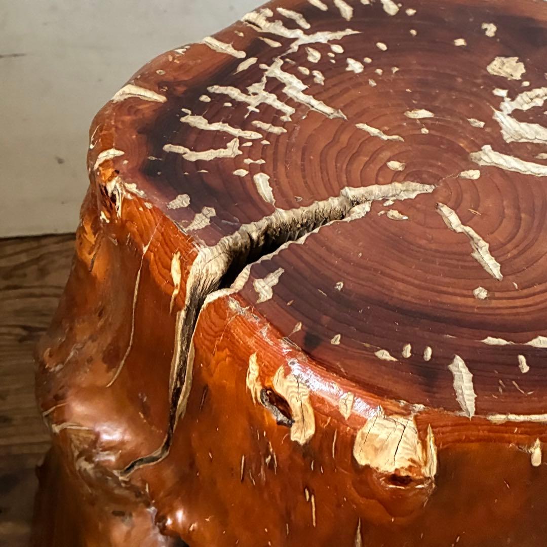 ヴィンテージ 天然木 切り株 根張り スツール プランター サイドテーブル