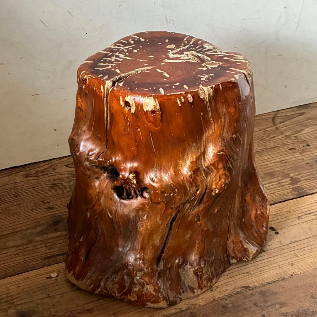 ヴィンテージ 天然木 切り株 根張り スツール プランター サイドテーブル