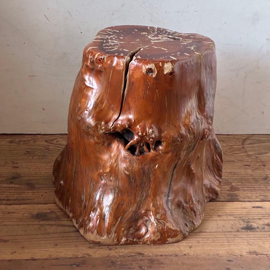 ヴィンテージ 天然木 切り株 根張り スツール プランター サイドテーブル