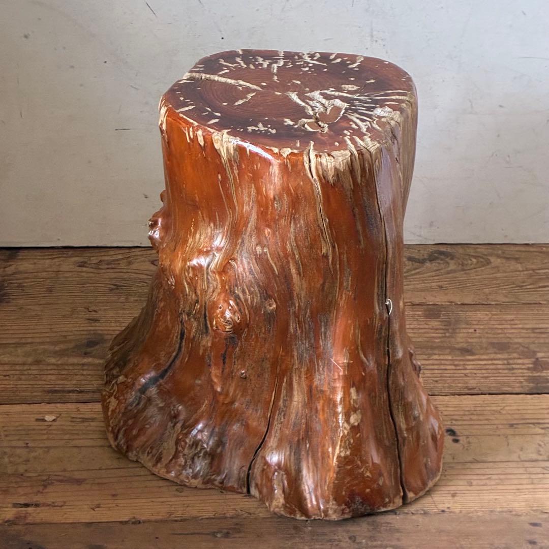 ヴィンテージ 天然木 切り株 根張り スツール プランター サイドテーブル