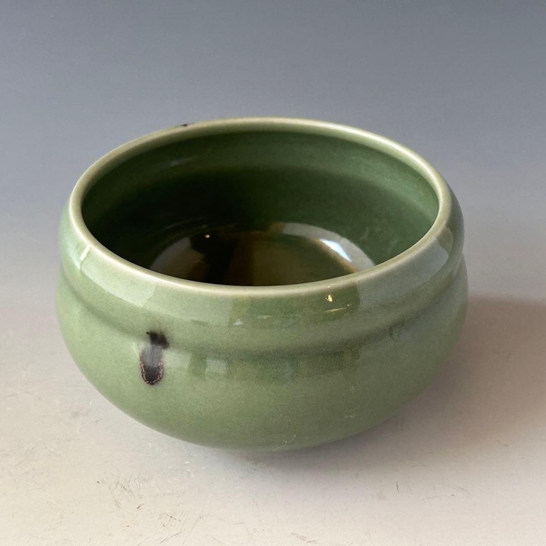 村田亀水 飛青磁 建水 茶道具 煎茶道具 京焼 陶芸 茶会 稽古 煎茶 青磁