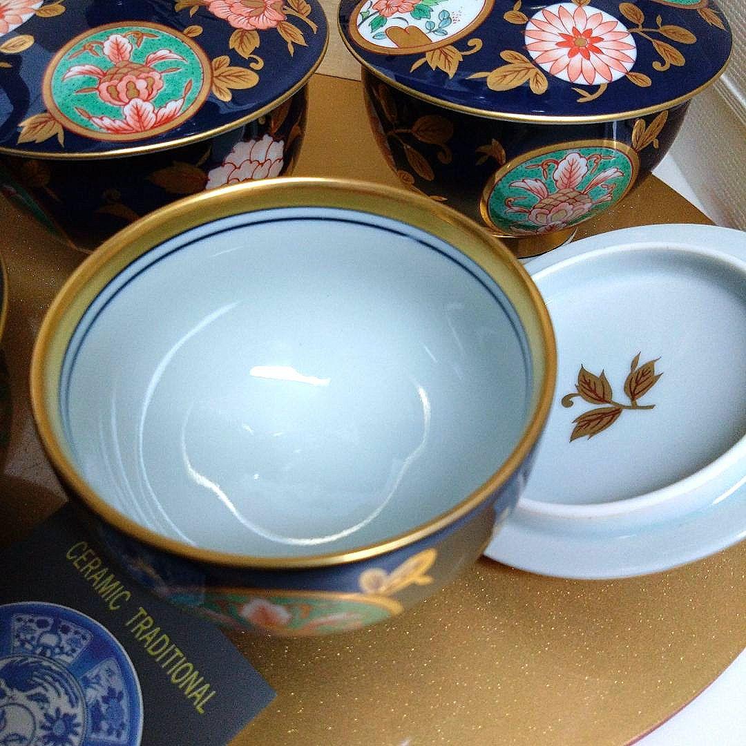 【超美品】新品未使用　箱もキレイ　有田焼 　清右衛門　古伊万里金彩　蓋付茶器揃