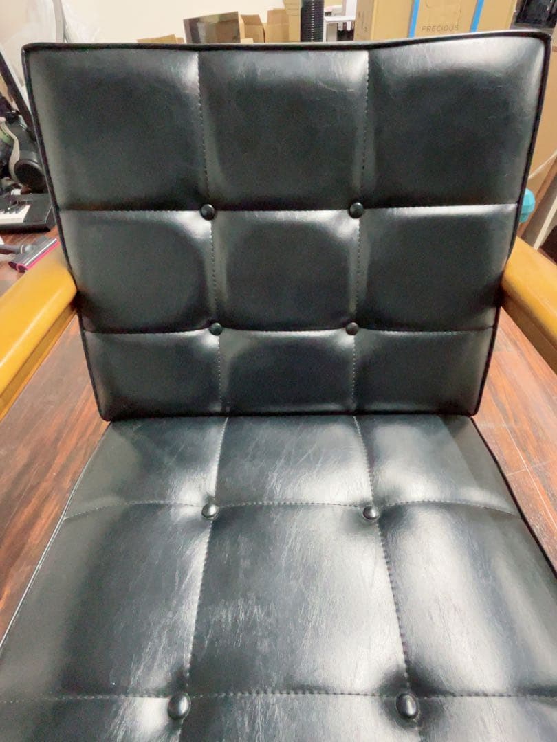 カリモク karimoku アームチェア 1人掛け ブラック レザー 木製 椅子