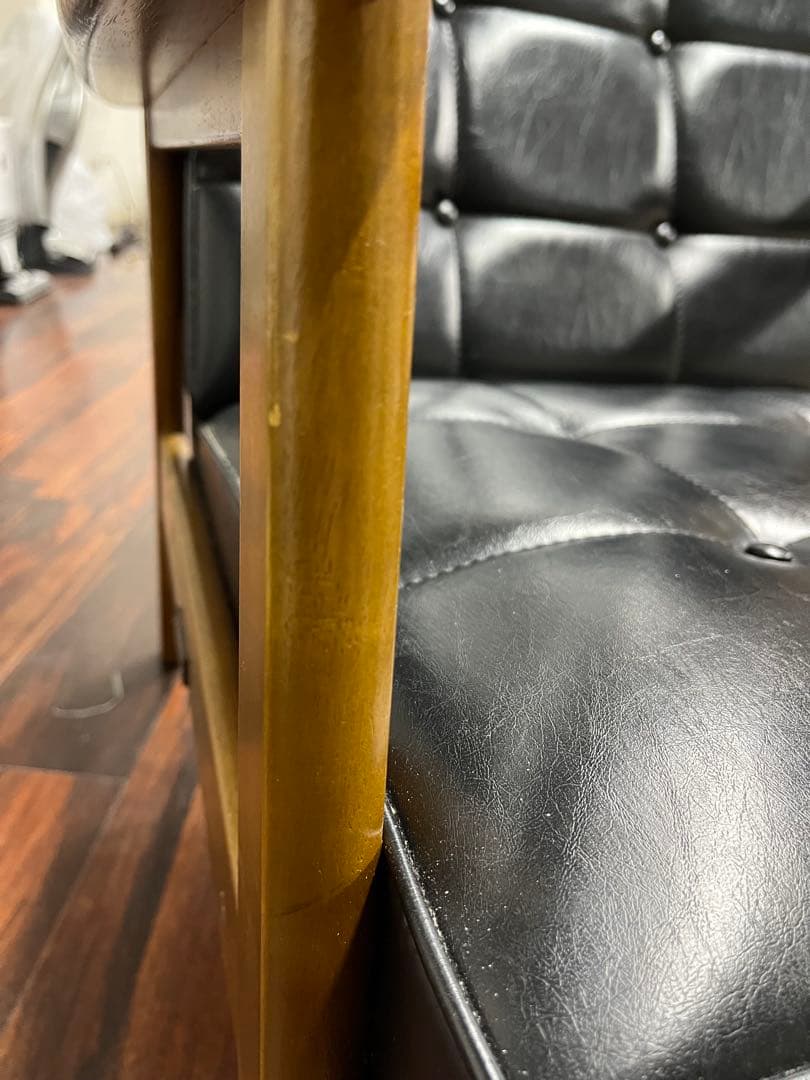 カリモク karimoku アームチェア 1人掛け ブラック レザー 木製 椅子