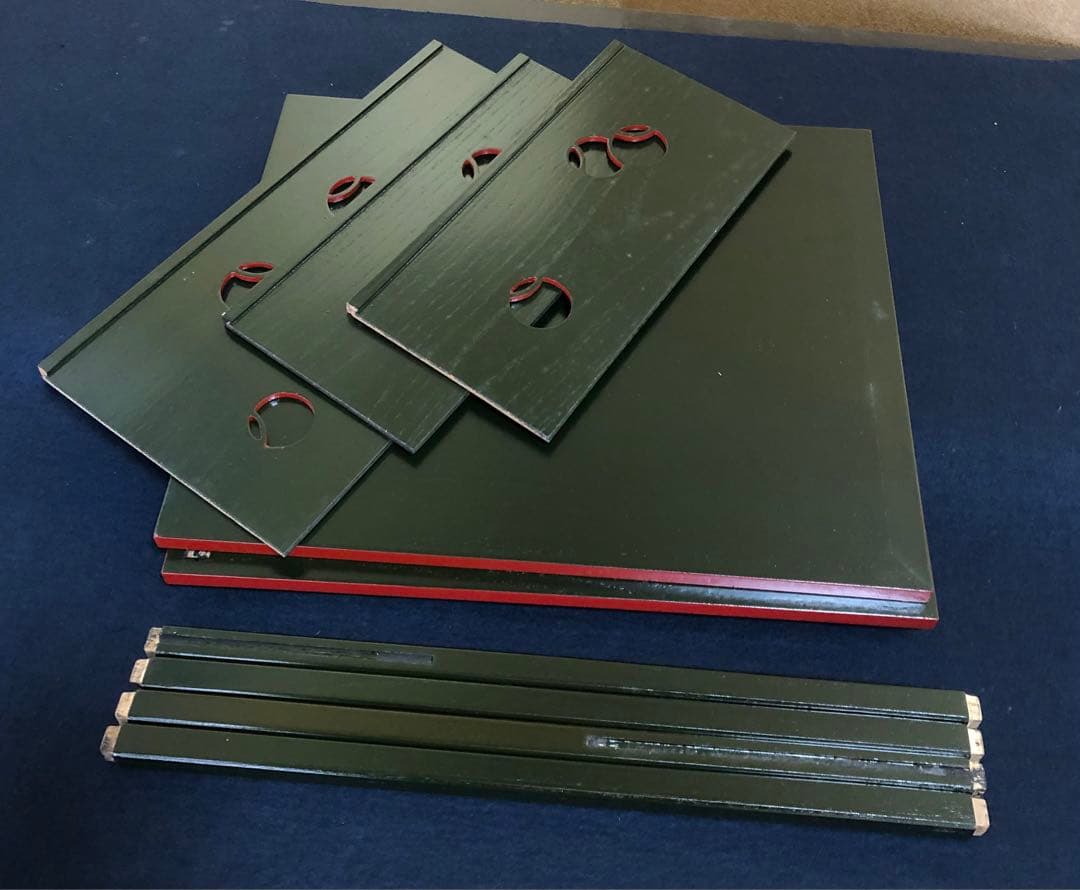 割引❗️《レ》茶道具 青漆 つぼつぼ棚 組立式 元箱　251111う6