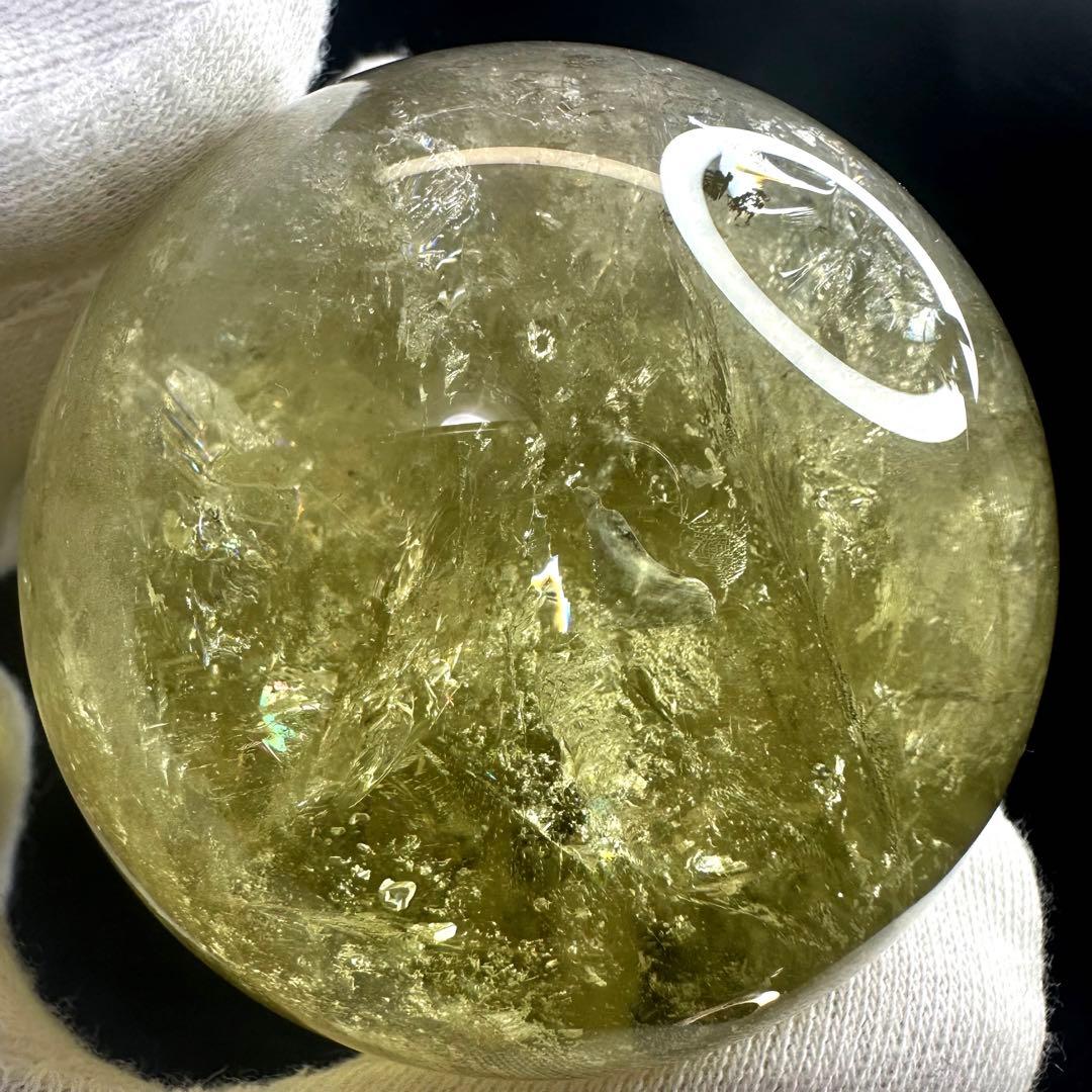 【財運・金運・事業運up❗️】レインボー シトリン黄水晶丸玉パワーストーンA934