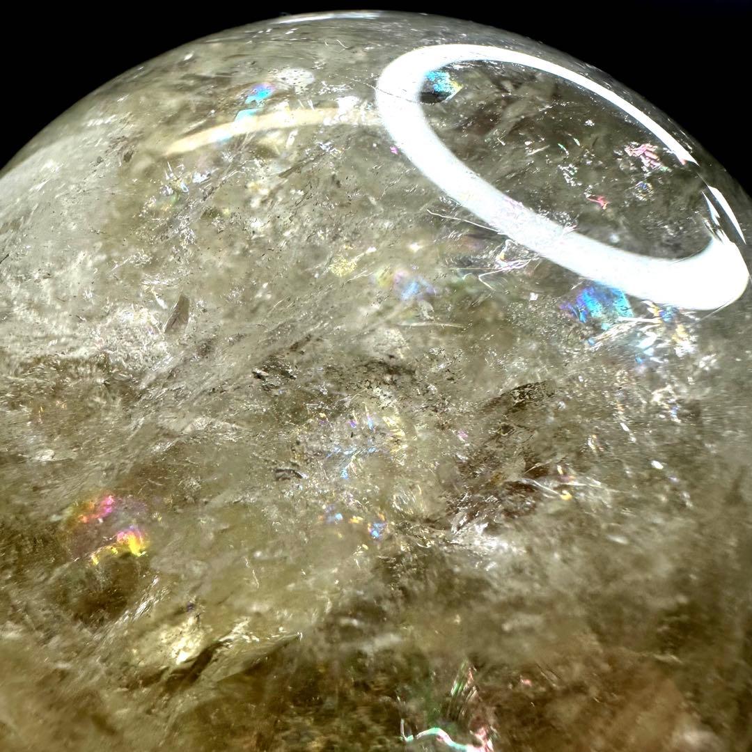 【財運・金運・事業運up❗️】レインボー シトリン黄水晶丸玉パワーストーンA934