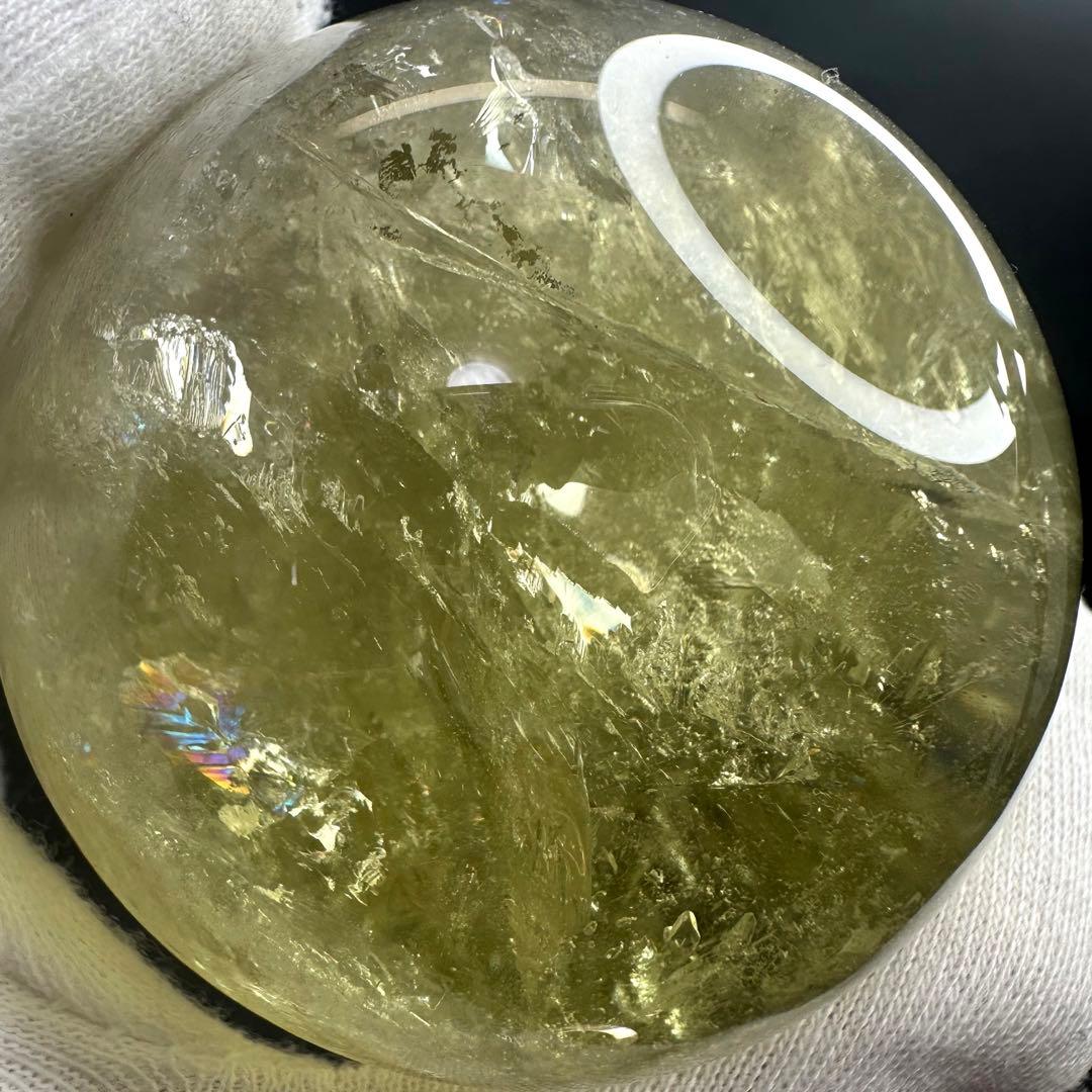 【財運・金運・事業運up❗️】レインボー シトリン黄水晶丸玉パワーストーンA934