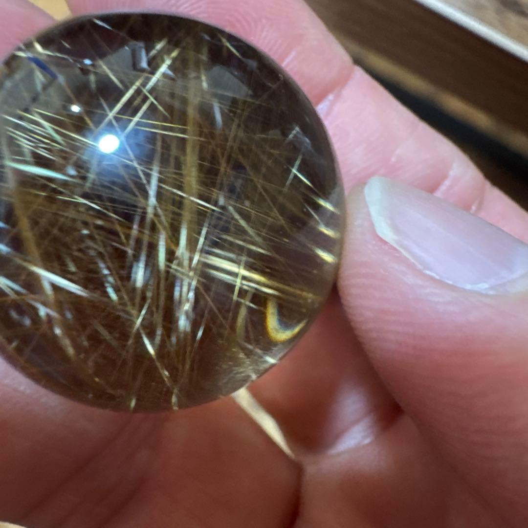 【極上品】コレクション級　ゴールドルチルスフィア 丸玉　約3.1cm 鑑別書付き