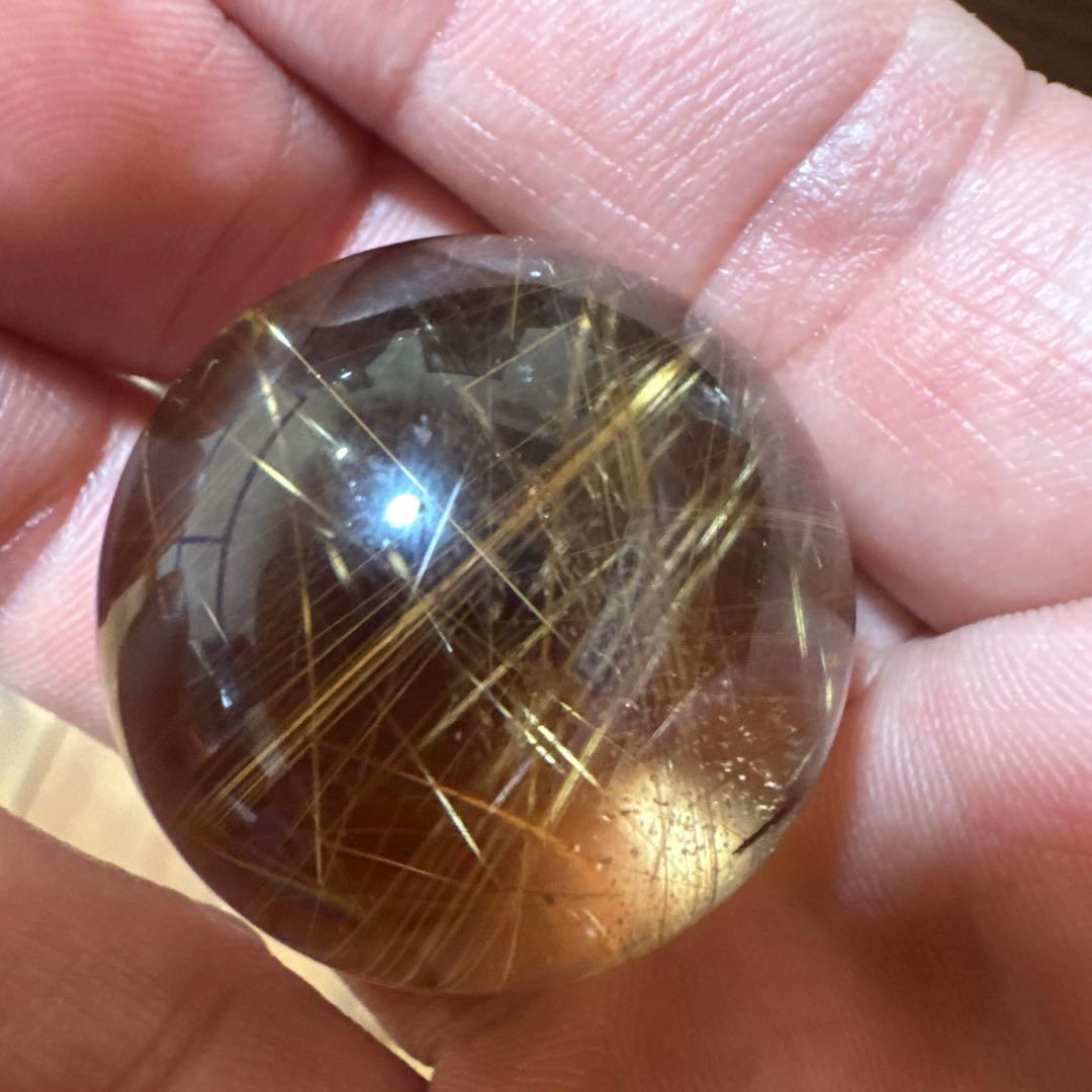 【極上品】コレクション級　ゴールドルチルスフィア 丸玉　約3.1cm 鑑別書付き
