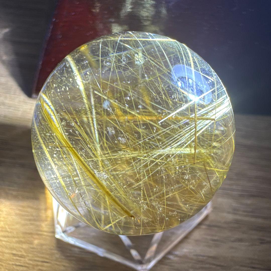 【極上品】コレクション級　ゴールドルチルスフィア 丸玉　約3.1cm 鑑別書付き