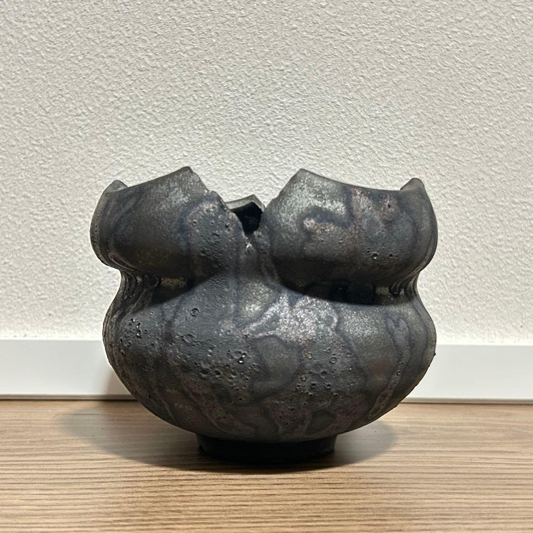 細川政己 y鉢 豹紋 植木鉢 作家鉢 大鉢