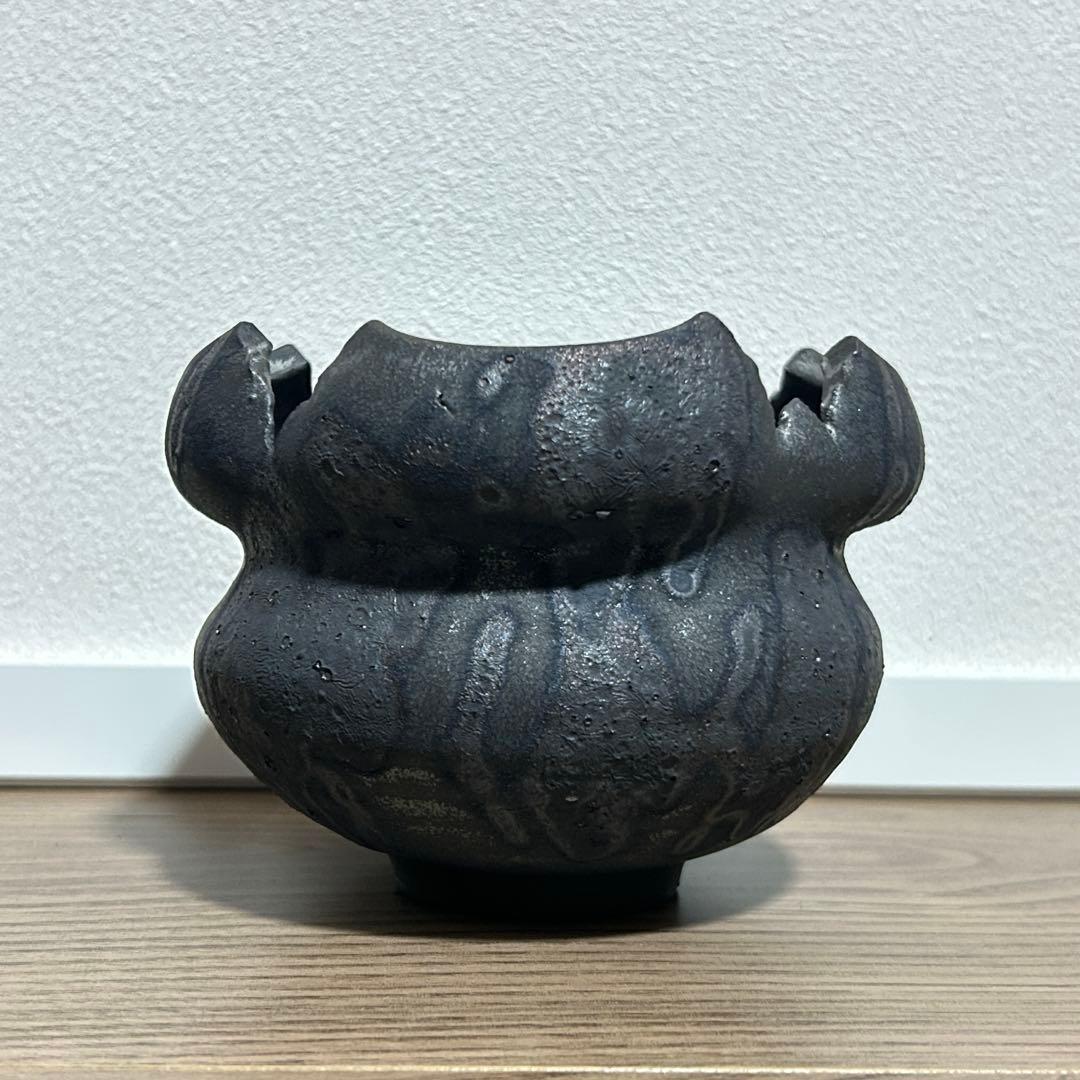 細川政己 y鉢 豹紋 植木鉢 作家鉢 大鉢