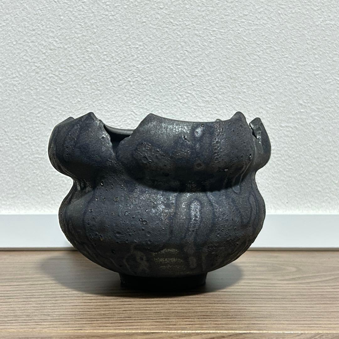 細川政己 y鉢 豹紋 植木鉢 作家鉢 大鉢