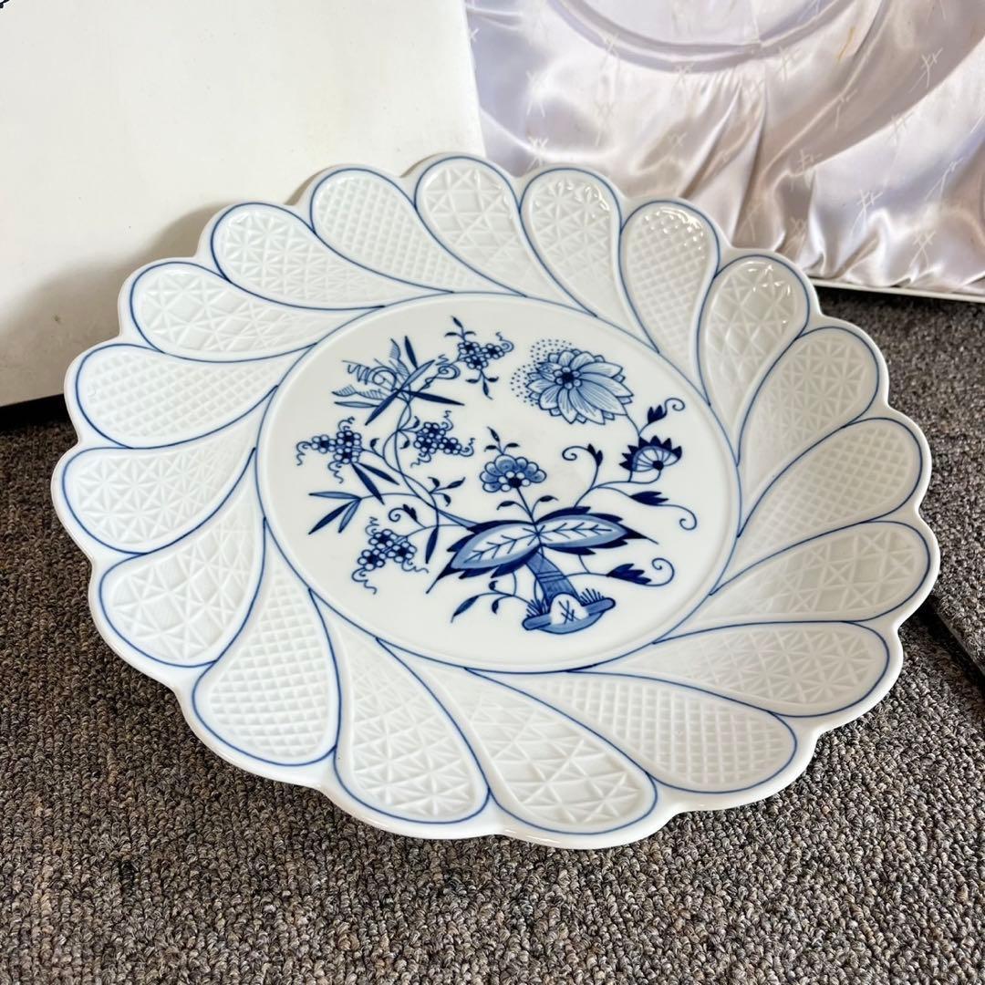 A32 美品✨マイセン Meissen ブルーオニオン ケーキサービスプレート