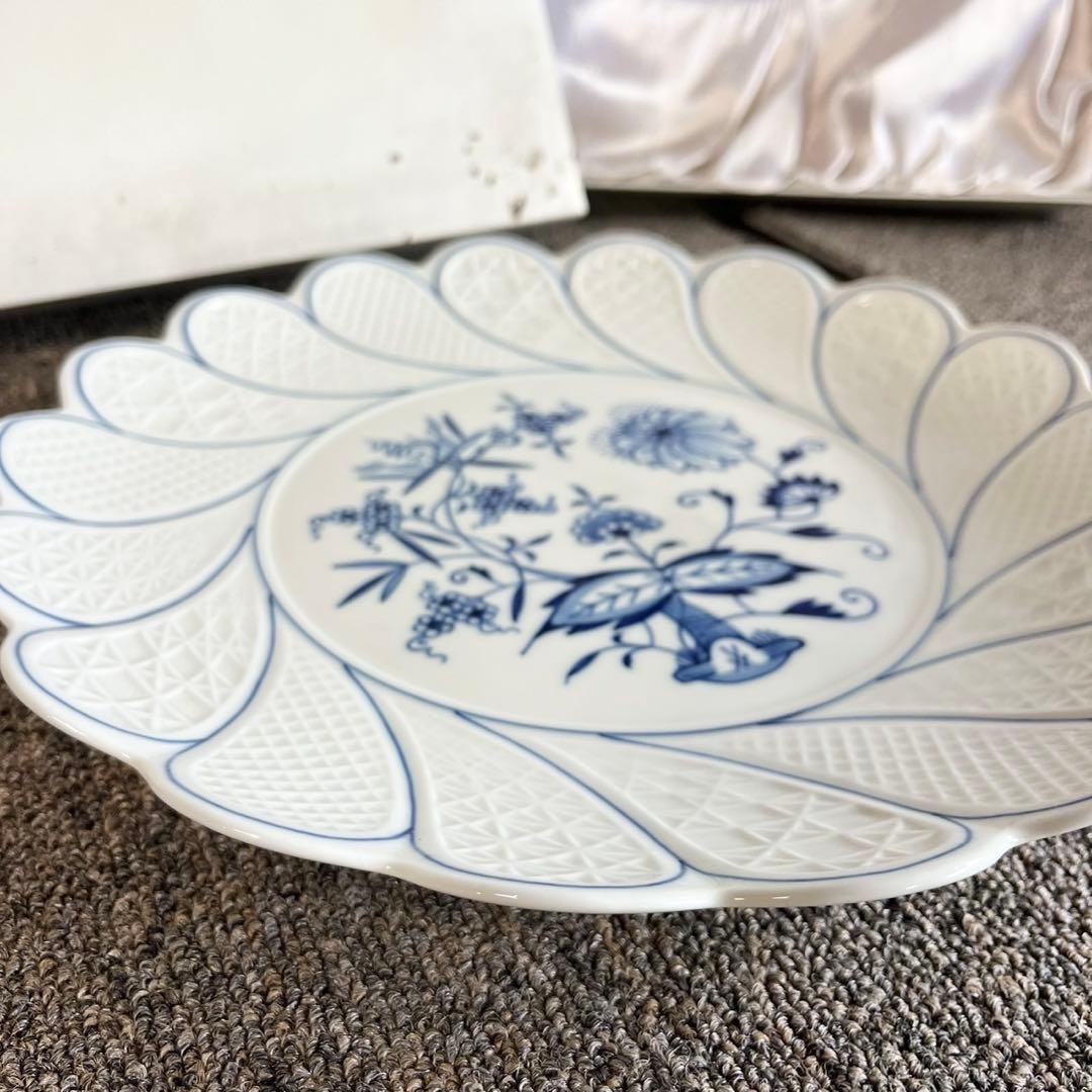 A32 美品✨マイセン Meissen ブルーオニオン ケーキサービスプレート