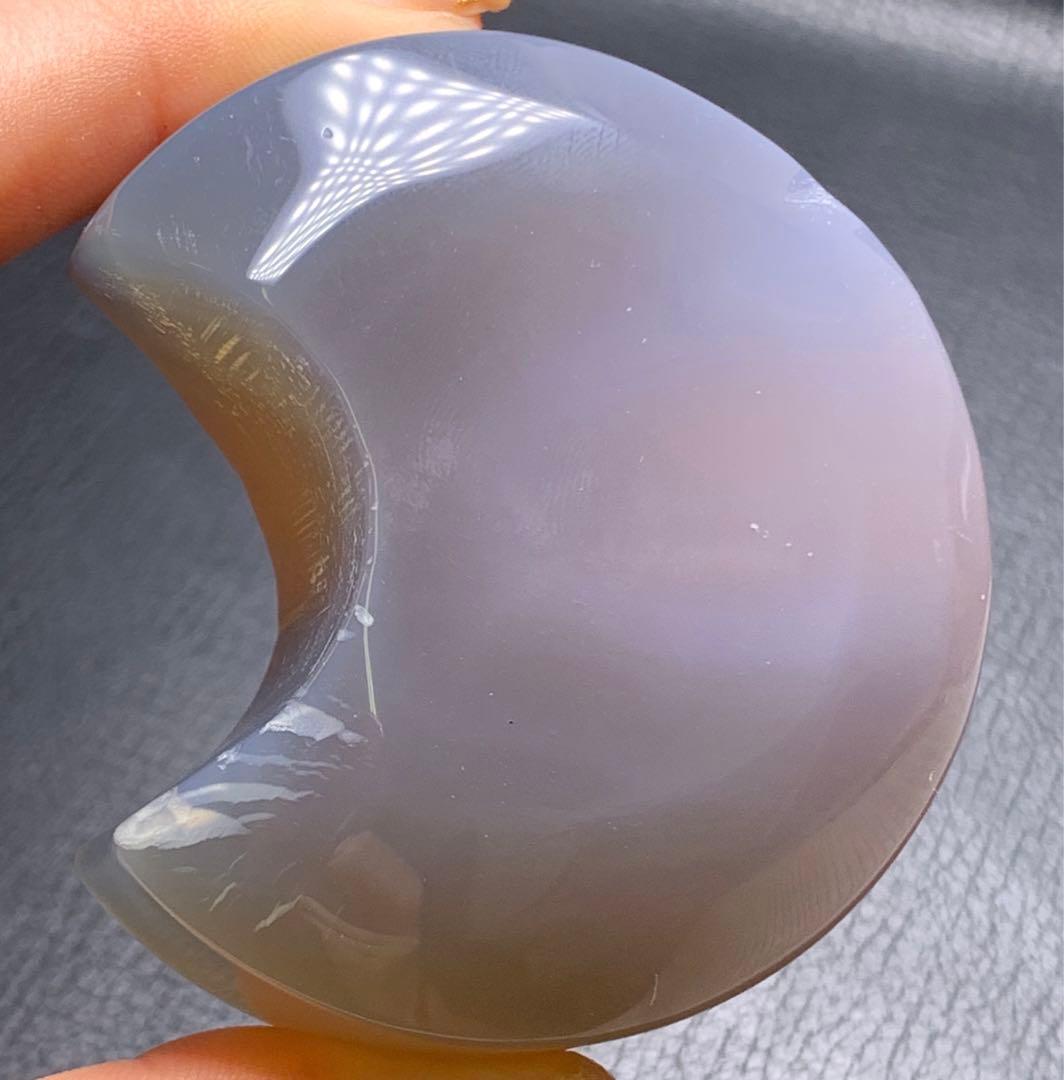 0606169  天然瑪瑙水晶共生月型