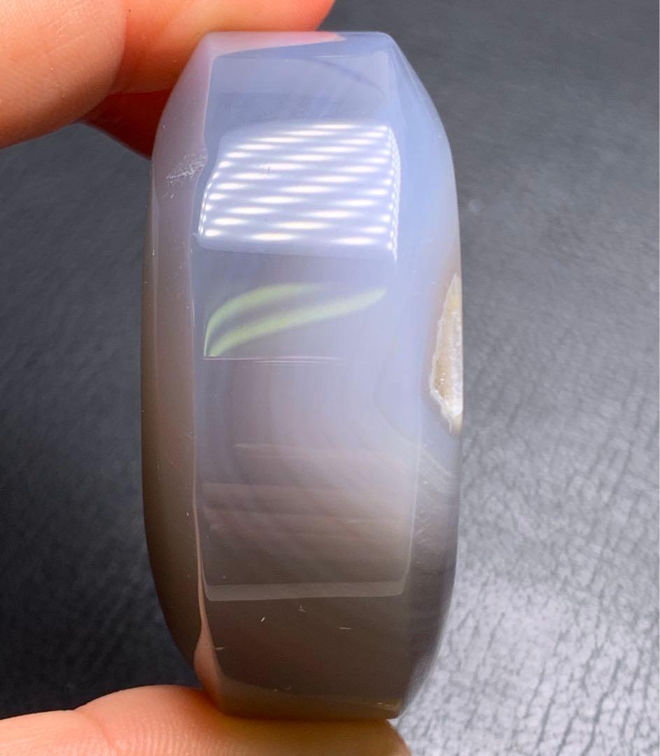 0606169  天然瑪瑙水晶共生月型