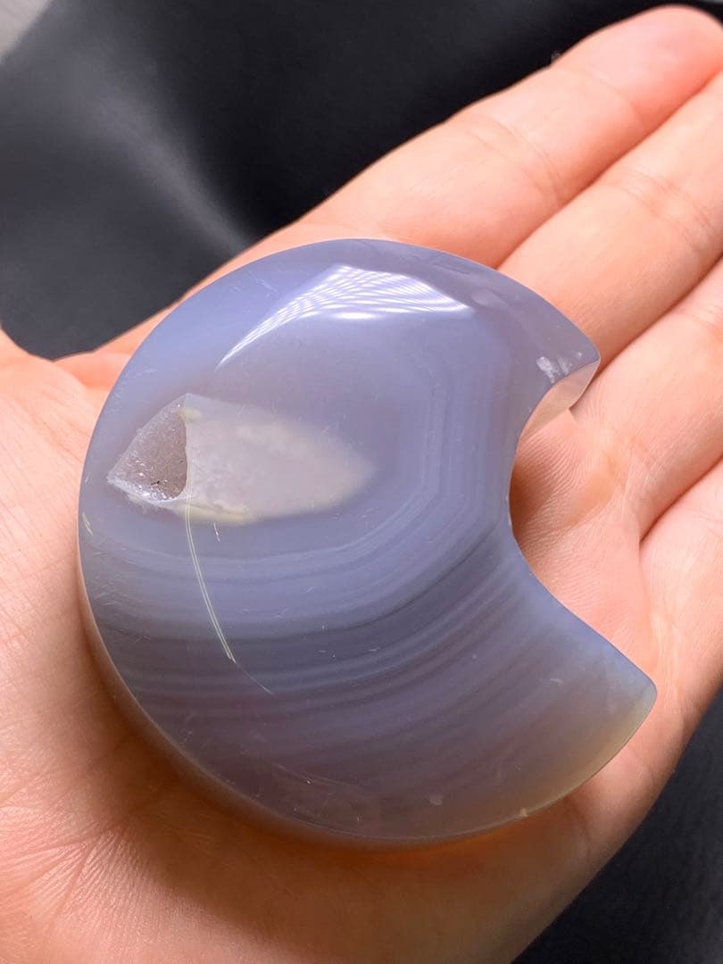 0606169  天然瑪瑙水晶共生月型