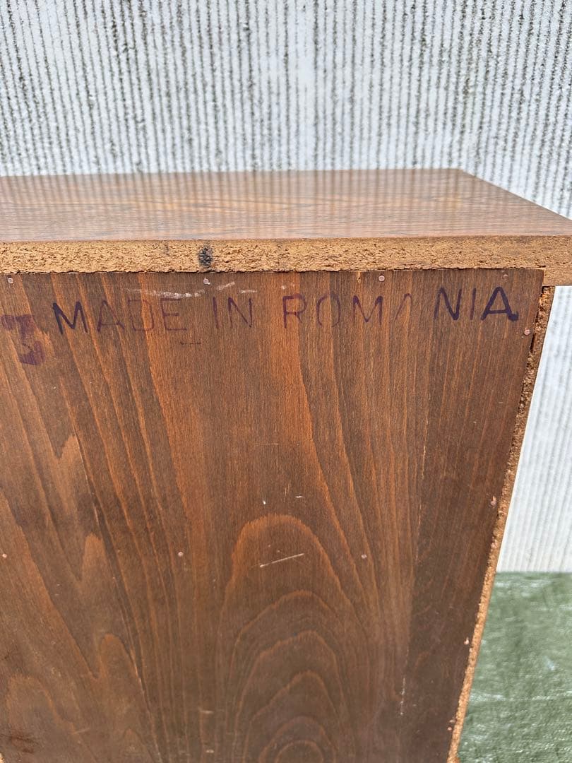 【サイドチェスト】ROMANIA　木製　丸足　オープンチェスト　花台　収納