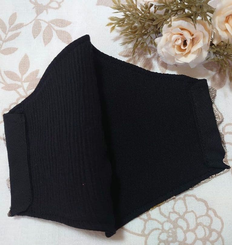 No．4018 ラメ入り花柄チュールレース♡ハンドメイドマスク - メルカリ