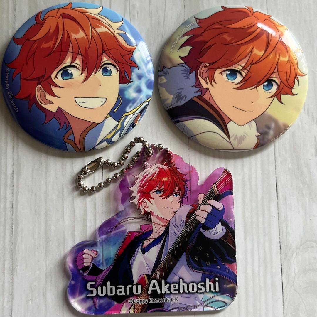 3個まとめ】明星スバル 缶バッチ アクリルキーホルダー - メルカリ
