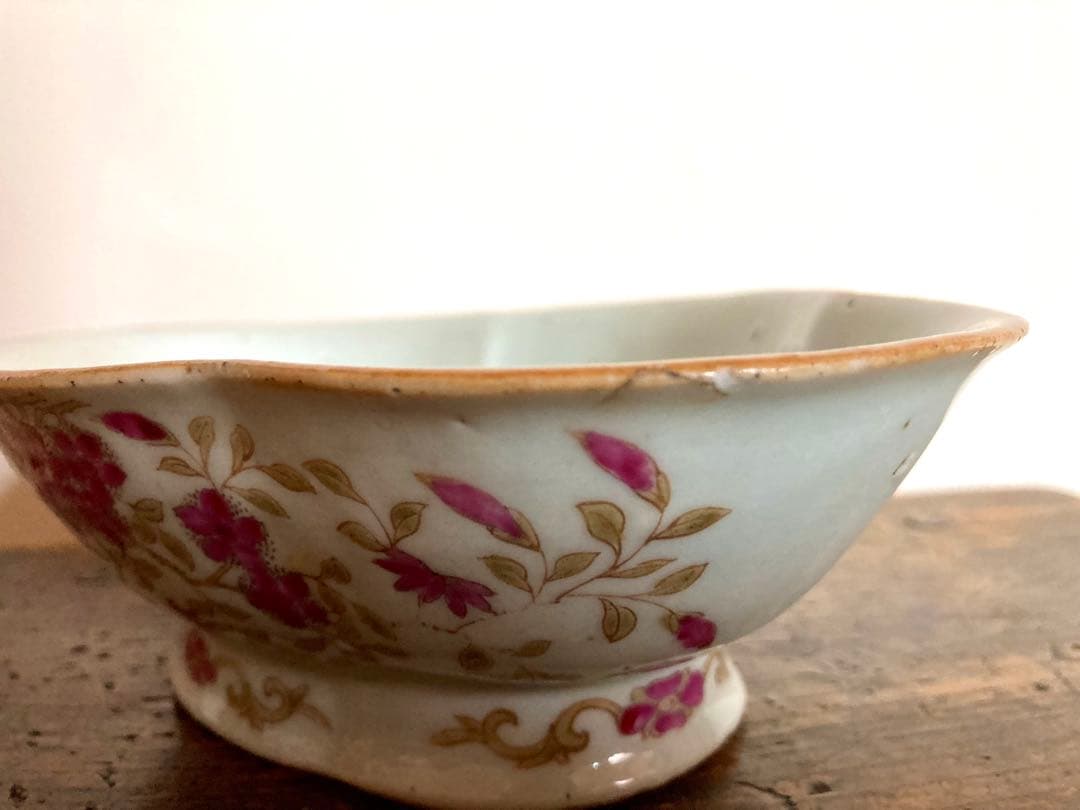 稀少　骨董　色絵　アンティーク　菓子鉢　唐物　清　粉彩　古伊万里